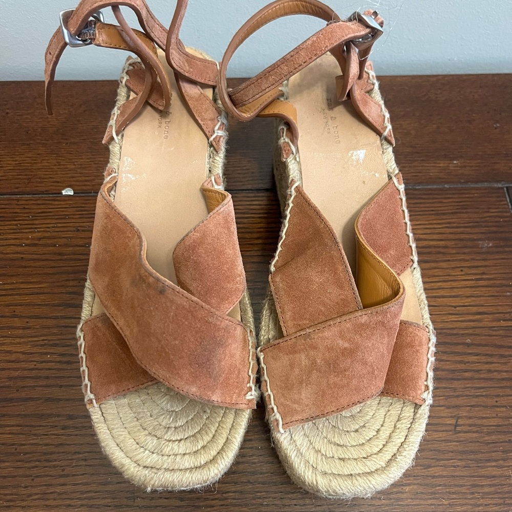 Rag & Bone‎ Henna suede Hera brown wedge size 7